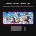 Eco-friendly 80x30cm Genshin Impact Luminous RGB LED Mouse Pad 4mm Thickness for Gaming Keyboard USB Anti-slip Rubber Base Desk Mat